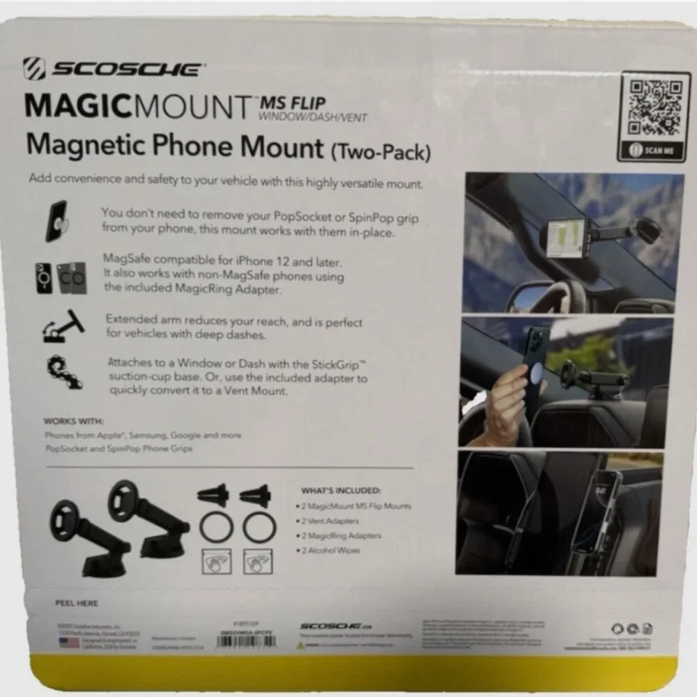 Scosche MagicMount Flip 2-Pack Magnetic Phone Mount Dash/Window/Vent MagSafe